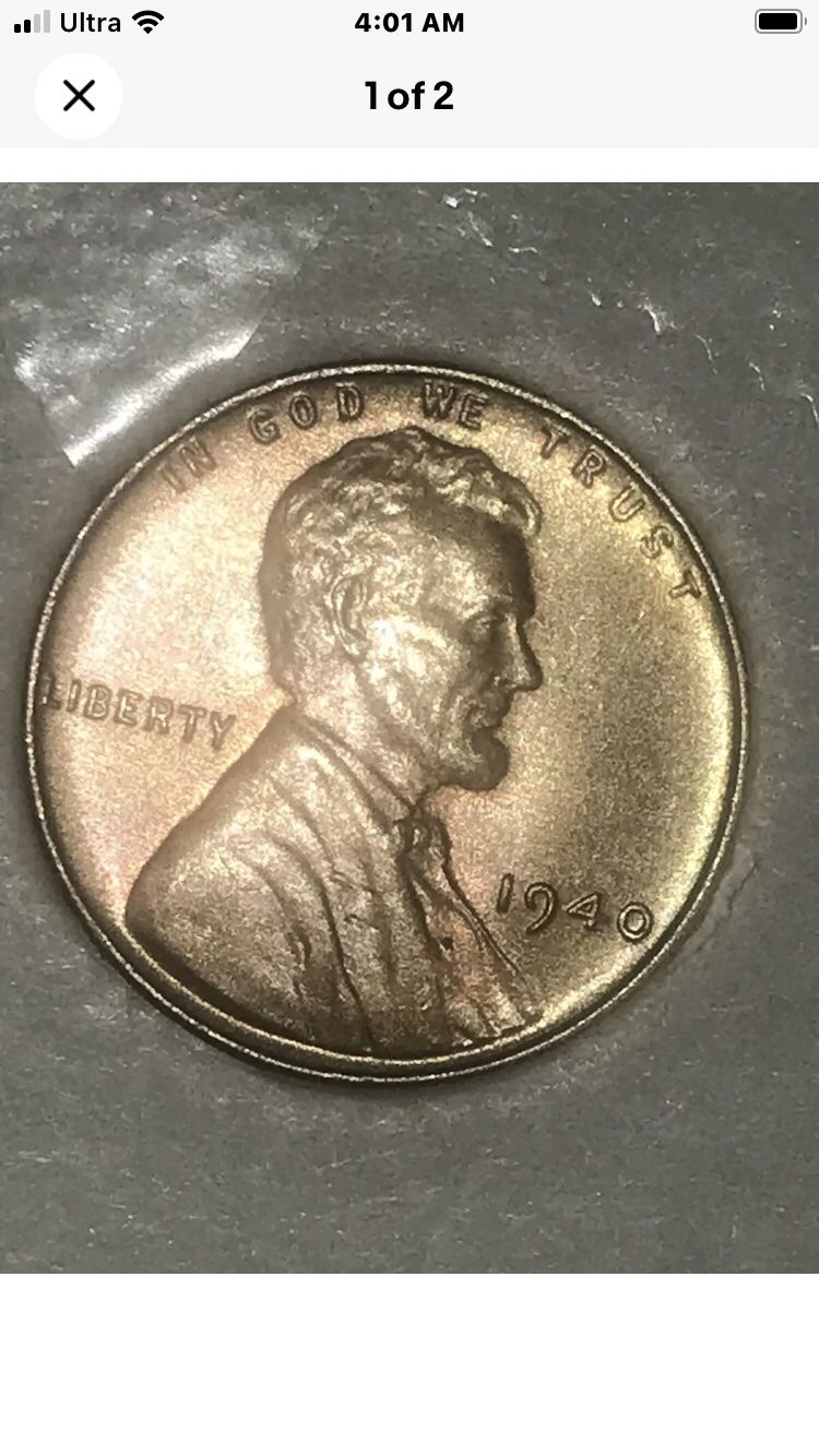 1940 Toned Lincoln Wheat Cent