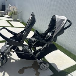 Graco DuoGlider Double Stroller | Lightweight Double Stroller with Tandem Seating, Glacier