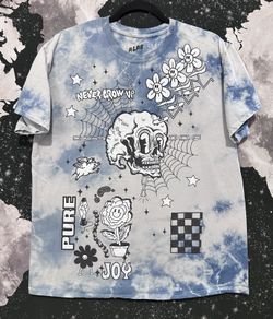 Never Grow Up Tie-Dye Skull Shirt
