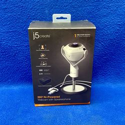 J5 Create JVU368 360 Degree AI Powered Webcam with Speakerphone 11052564