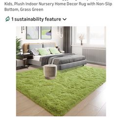 Fluffy Green Rug