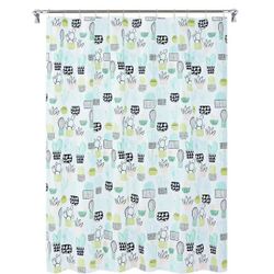 Cacti Shower Curtain Potted Plants Cactus Succulent PEVA 70 x 72-in Blue White

