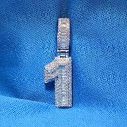 Moissanite Baguette Initial 