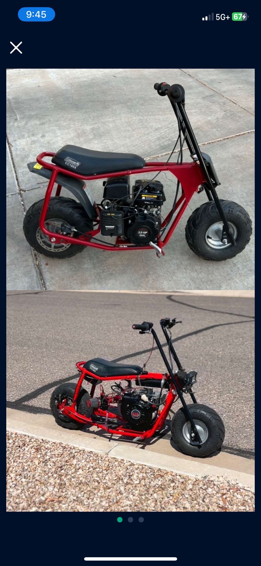 Drag racing minibike it goes 60 to 70 miles an hour