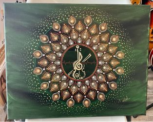 Musical Mandala Dot Art by Darling Salazar - Large