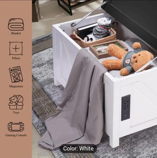 Brand New In Box Coffee Table With Storage And Ac Plug And Charging Ports