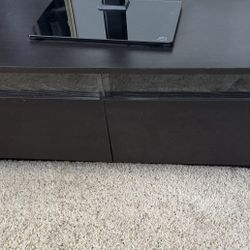 IKEA BENNO TV Stand – Black/Brown with Glass Front Drawers