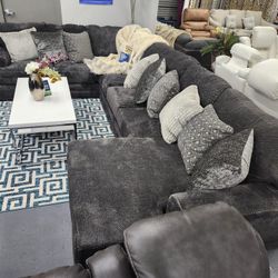 ⭐️New Oversized Fabric Sectional Sofa. Get It Now For Only $49 And Pay Later Without Credi. Same Day Delivery