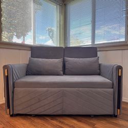 Modern Gray Convertible Sleeper Sofa / Pull-Out Couch Bed 