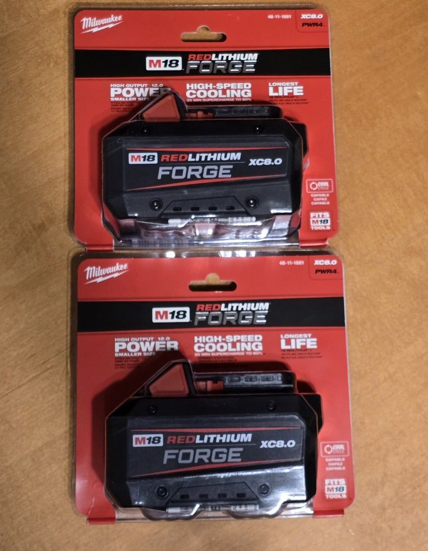Pair of Milwaukee M18 REDLITHIUM FORGE XC 8.0Ah. BRAND NEW. No Low Offers/Trades, Pls. Price is Firm. Pick up in Burien. Yes Available