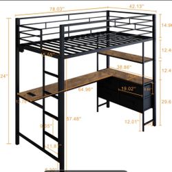 Free Twin Loft Bed with Desk
