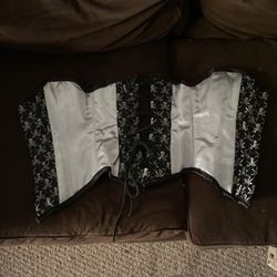 Silver And Black Pirate Corset 