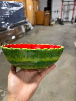 Ceramic watermelon serving bowl