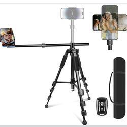Elitehood iPhone Tripod for Overhead Video Recording [Heavy Duty & Ultra-Stable], 25in Horizontal Long Extendable Boom, 360° Rotation iPhone Tripod St