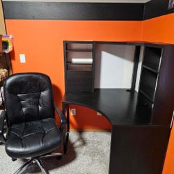 Like New Ikea Black desk and chair