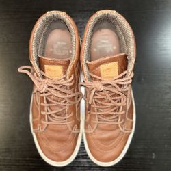 VANS California Collection Leather Pack Shoes Women Size 11 Men 9.5 Brown