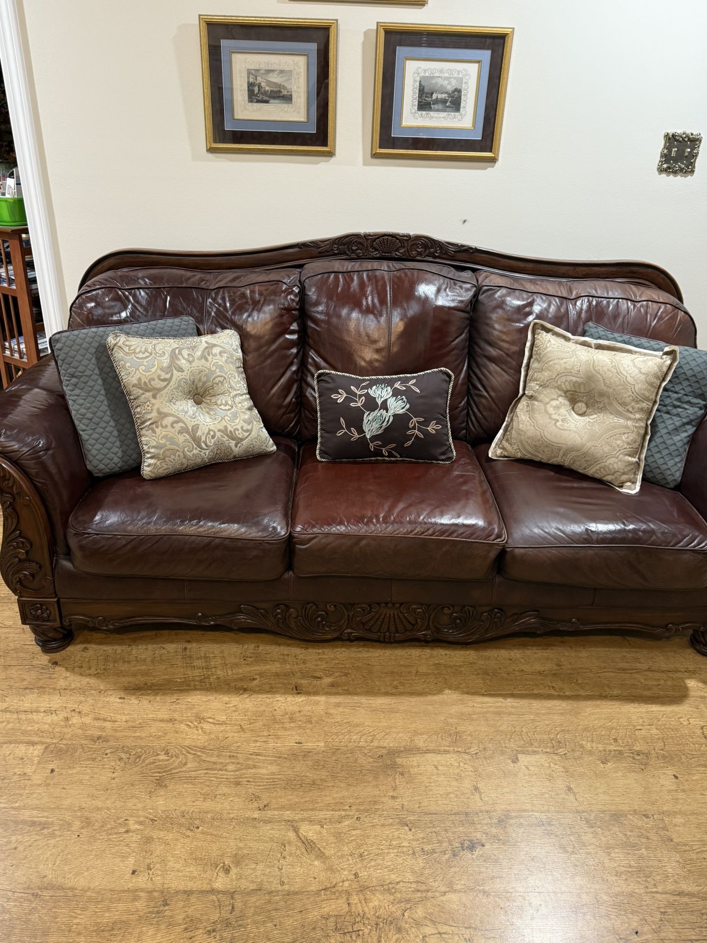 Beautiful Ashley Furniture Leather Sofa And Loveseat