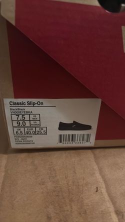 Vans Classic Slip-On Black Size 7.5