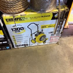 Champion Power Equipment 160 MPH 1300 CFM 224 cc Walk-Behind Gas Leaf Blower with Swivel Front Wheel and 90-Degree Flow Diverter