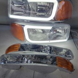 99-06 Gmc Sierra Yukon LED Headlights Luces Micas Calaveras Faros Faroles 