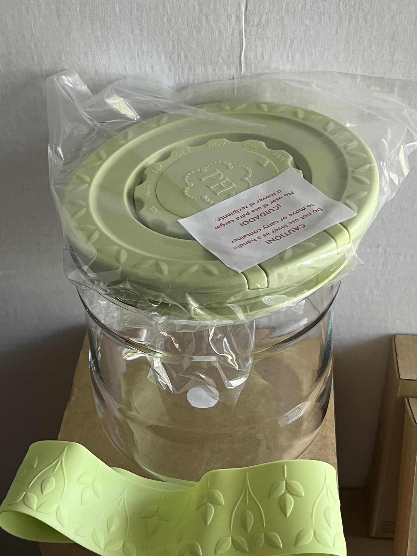 Princess House Glass Container Green Lid