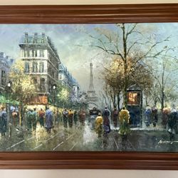 Paris Oil Painting (43” W X 30” H)