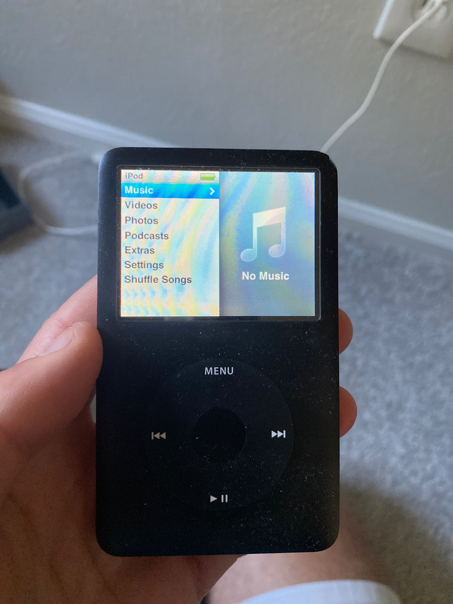 iPod Classic 80gb with charger, headphones, and case