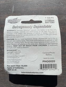 CR-P2 Lithium interstate batteries