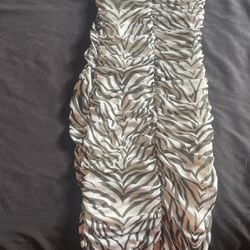Scrunched Zebra Printed Dress 