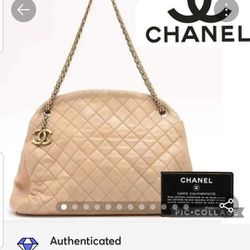 Chanel Matelasse 14th Series Beige Lambskin Gold Metal Chain Shoulder Bag