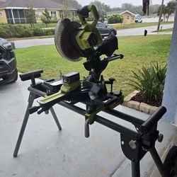 Ryobi Cordless Brushless 10 In Sliding Miter Saw and Other Tools