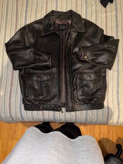 Jos. A. Bank Dark Brown Leather Bomber Jacket