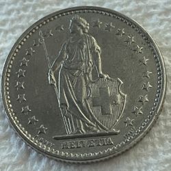 1968 SWISS 2 FRANC COIN (No Mint Mark)