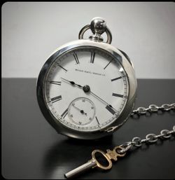 1887 Vintage Pocket Watch- 1887 Elgin 11j 18s Model 1 Key wind Pocket Watch Serviced Coin Silver Case
