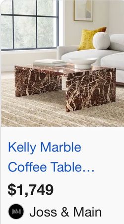 Joss & Main Genuine Rosso Levanto Kelly Marble Coffee Table