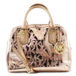 Michael Kors Crossbody Purse Metallic Rose Gold