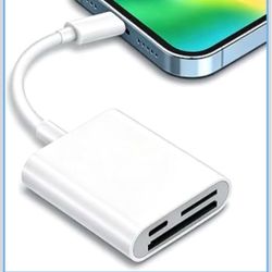 SD Card Reader with Charging Port, Dual Card Slot, Plug and Play,SD Card Reader, Built-In Charging Port
