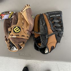 2 Baseball Gloves In Good Condition 