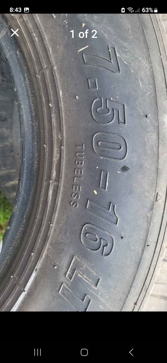 7.50-16 LT TUBELESS HARTLAND (1 TIRE)