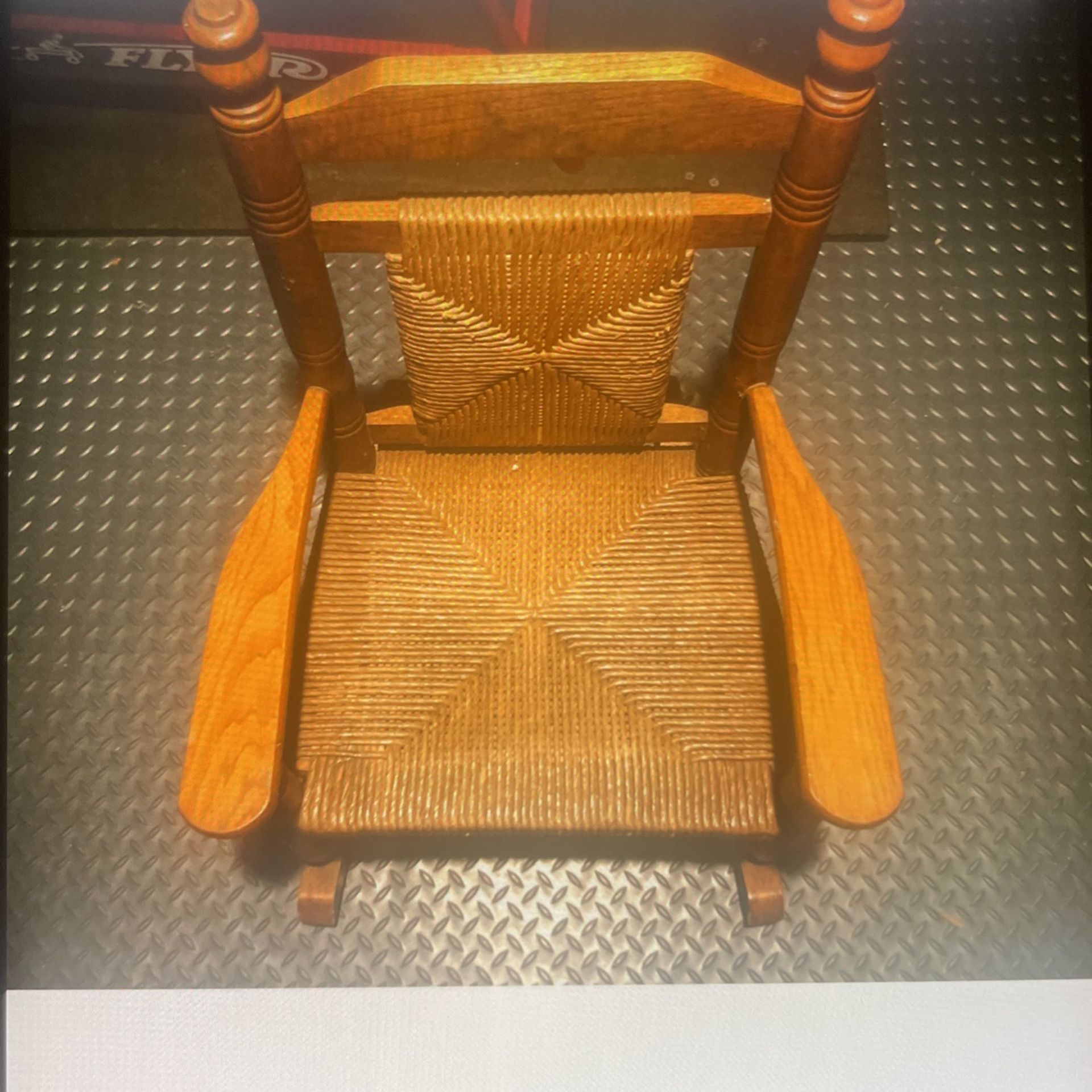 Children’s Wicker Oak Rocker
