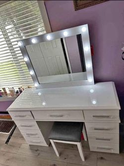 Vanity with LED lights