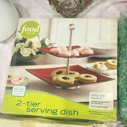 2-Tier Red Serving Dish