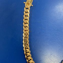 Womens 10kt Cuban Link Anklet 10.5’ / 72.6 Grams Real Gold  Thumbnail