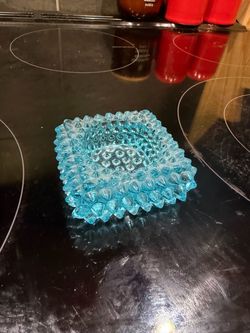 Small Blue Glass Ashtray
