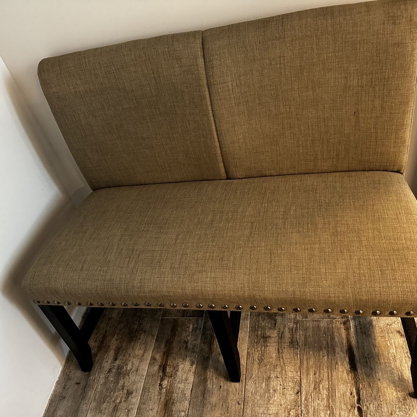 Brown Tan Wood Fabric Seating