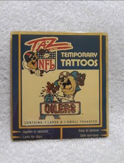 Vintage Looney tunes Houston Oilers / Cincinnati Titans Taz temporary tattoos