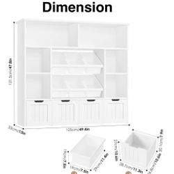 π₯¨Toy Storage Organizer with 6 Toy Bins, Toy Organizer Kids Bookshelf with 4 Movable Drawers and 6 Storage Cubbies, Toy Bins for Kids Organizer Playro