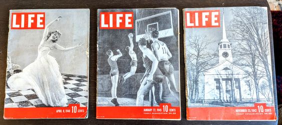 Set Of 3 1940's LIFE Magazines