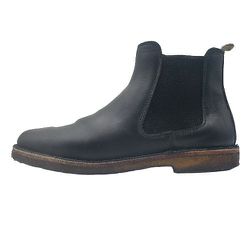 ASTROFLEX Mens 'Bitflex' Black Leather Chelsea Boots Gum Sole EU 43/US 10  Italy