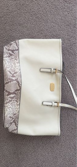Michael Kors White Snake Print Tote Bag